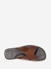 Oliver Sweeney Antiqued Leather Brown Sandals - Image 4 of 5