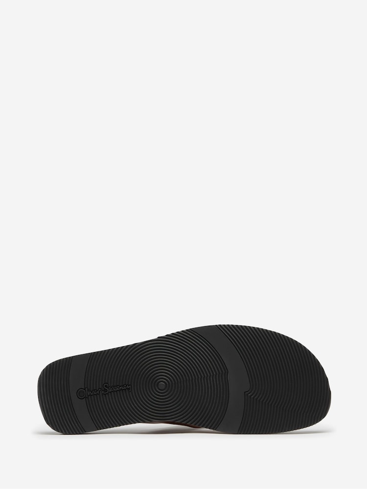 Oliver Sweeney Antiqued Leather Brown Sandals - Image 5 of 5