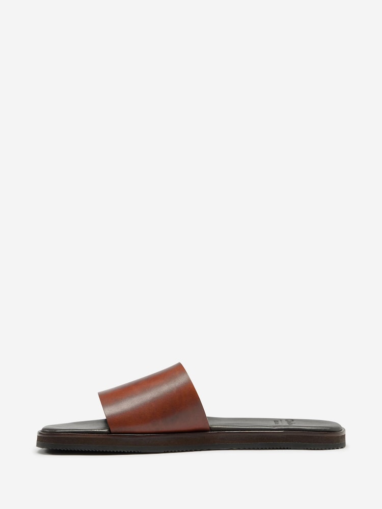 Oliver Sweeney Antiqued Leather Brown Sandals - Image 2 of 5