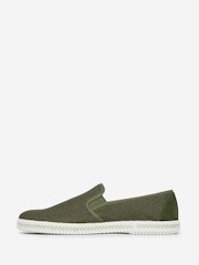 Oliver Sweeney Green Woven Linen Espadrilles - Image 3 of 5