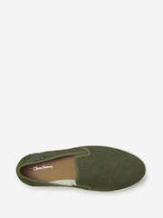 Oliver Sweeney Green Woven Linen Espadrilles - Image 4 of 5