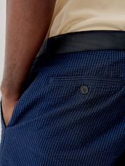 Oliver Sweeney Blue 100% Cotton Seersucker Shorts - Image 5 of 6