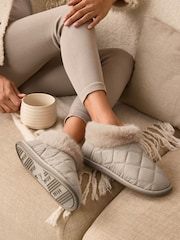 Neutral Quilted Boot Slippers - Image 1 of 8
