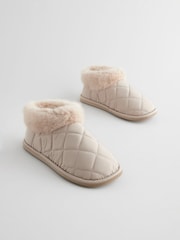 Neutral Quilted Boot Slippers - Image 4 of 8