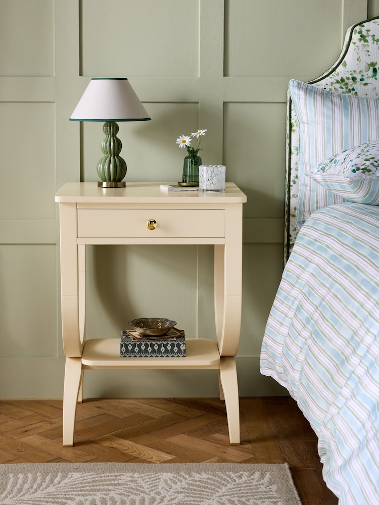 Nina Campbell Cream Allegro Bedside Table - Image 2 of 7
