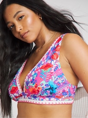 Figleaves Purple Frida Soft Plunge Bikini Top - Image 3 of 4