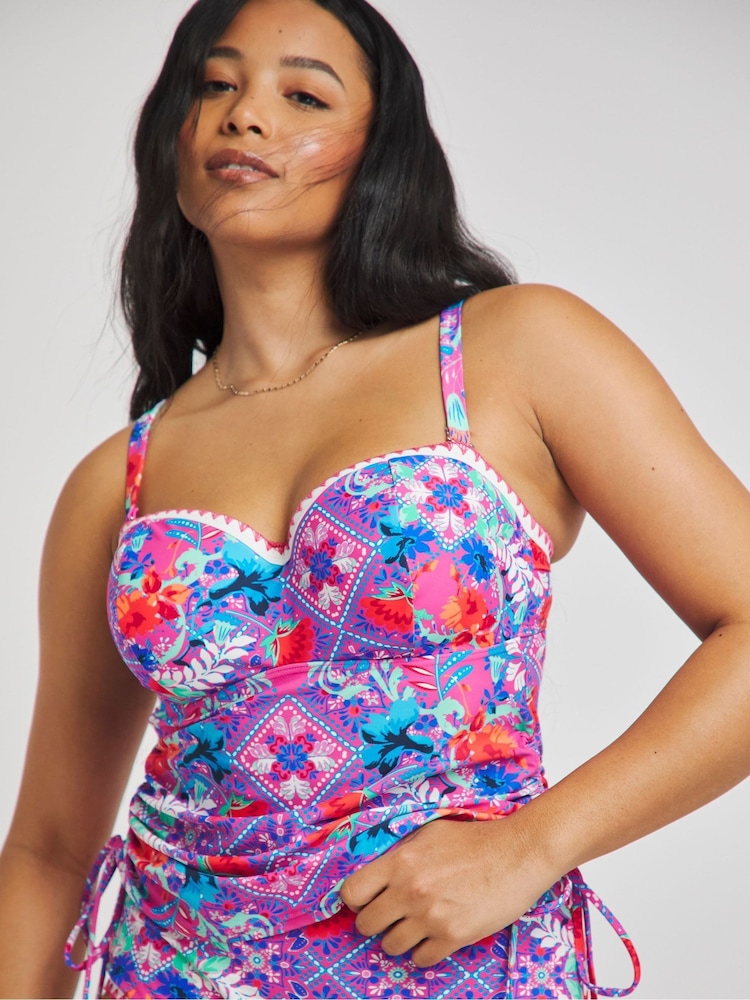 Figleaves Frida Bandeau Tankini White Top - Image 3 of 4