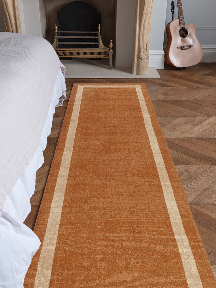 Asiatic Rugs Orange Albi Border Runner - Image 1 of 6