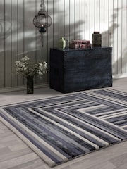 Asiatic Rugs Indigo Blue Matrix Network Rug - Image 1 of 6