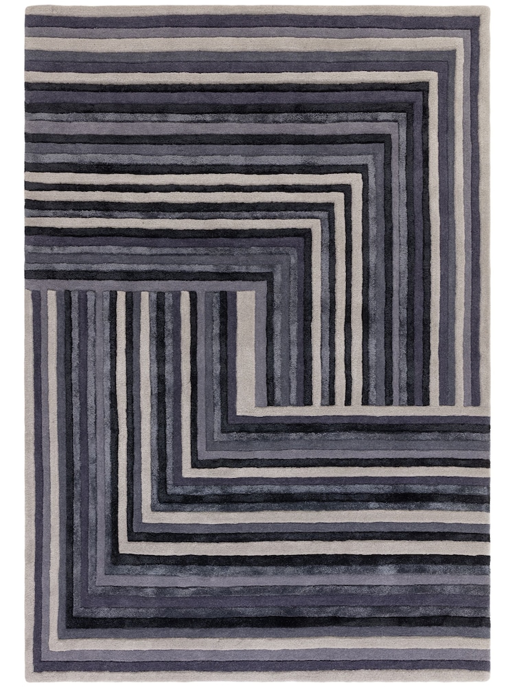 Asiatic Rugs Indigo Blue Matrix Network Rug - Image 2 of 6