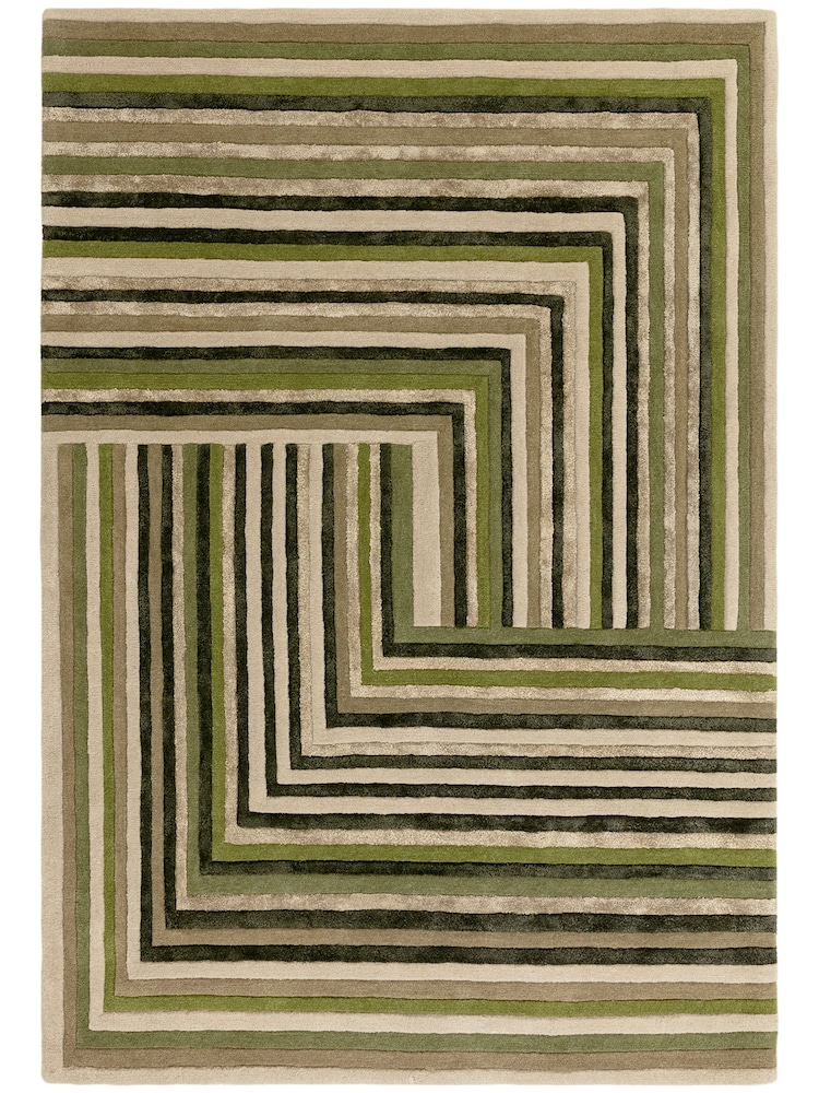 Asiatic Rugs Forest Green Matrix Network Rug - Image 2 of 6