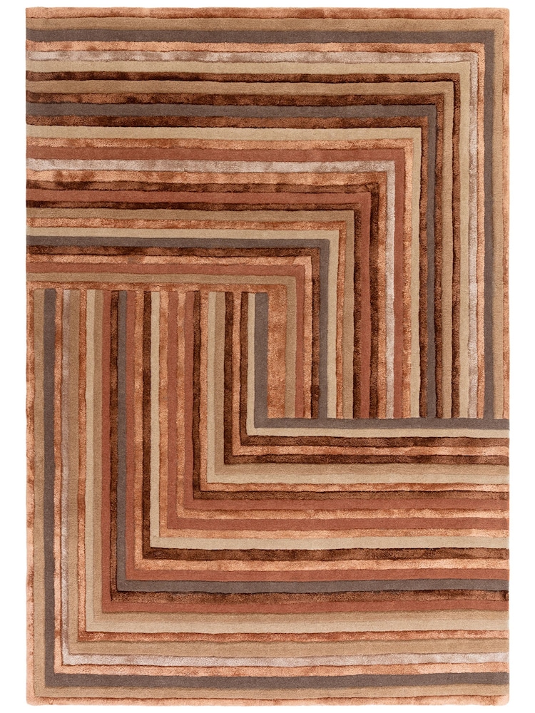 Asiatic Rugs Terracotta Orange Matrix Network Rug - Image 2 of 6