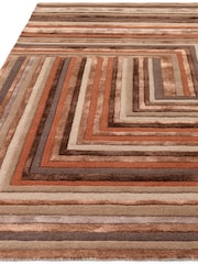 Asiatic Rugs Terracotta Orange Matrix Network Rug - Image 3 of 6