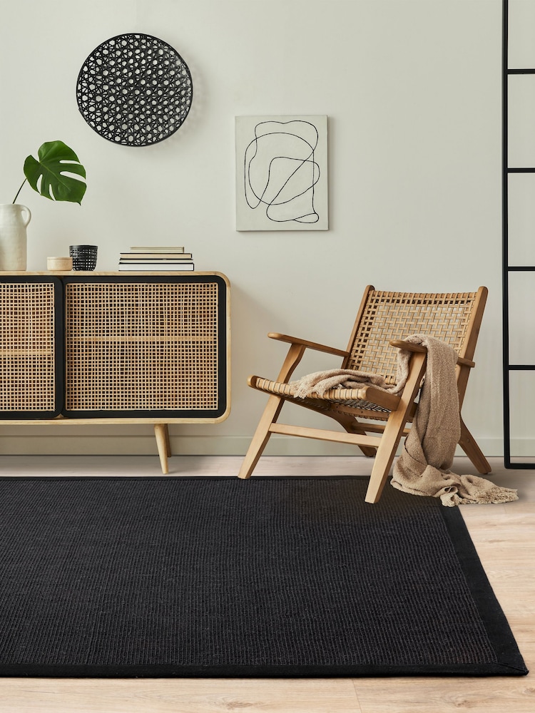 Asiatic Rugs Black Sisal Rug - Image 1 of 6
