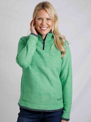 Weird Fish Green Beyonce 1/4 Zip Grid Fleece - Image 4 of 8
