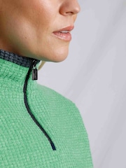 Weird Fish Green Beyonce 1/4 Zip Grid Fleece - Image 5 of 8