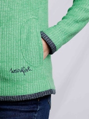 Weird Fish Green Beyonce 1/4 Zip Grid Fleece - Image 6 of 8