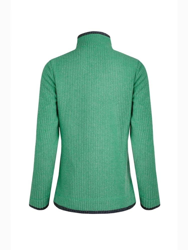 Weird Fish Green Beyonce 1/4 Zip Grid Fleece - Image 8 of 8