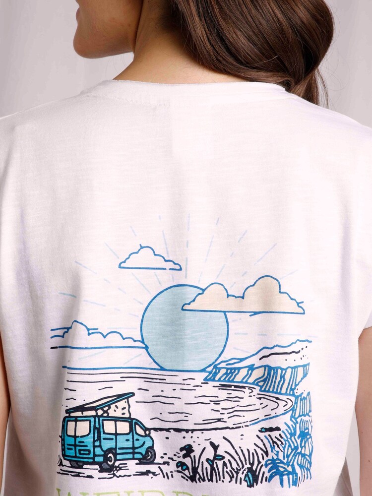 Weird Fish White Happy Campers Organic Graphic Slub T-Shirt - Image 4 of 7