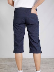 Weird Fish Blue Salena 3/4 Length 100% Cotton Trousers - Image 2 of 7
