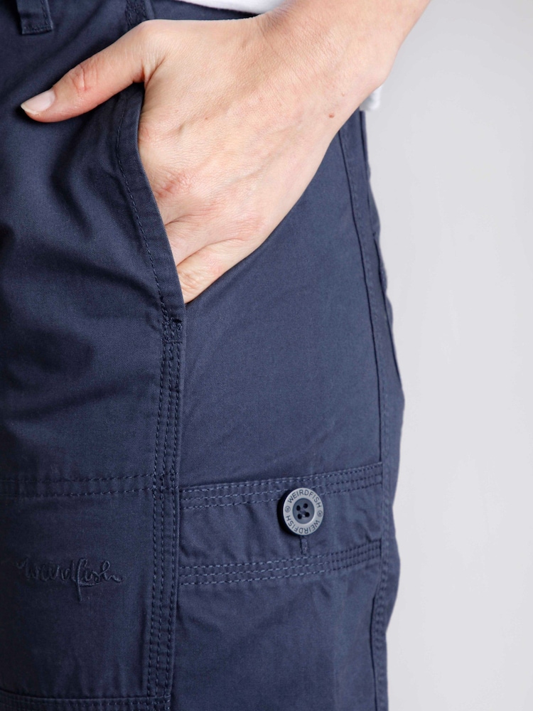Weird Fish Blue Salena 3/4 Length 100% Cotton Trousers - Image 4 of 7