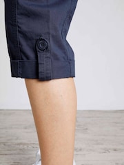 Weird Fish Blue Salena 3/4 Length 100% Cotton Trousers - Image 5 of 7