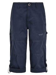 Weird Fish Blue Salena 3/4 Length 100% Cotton Trousers - Image 6 of 7