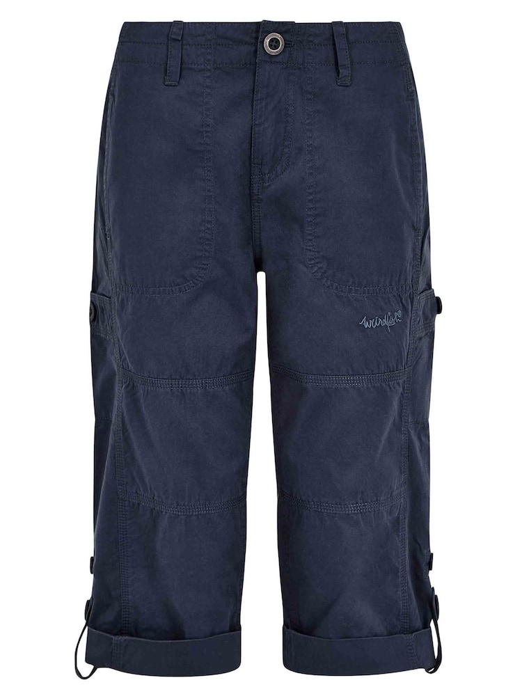 Weird Fish Blue Salena 3/4 Length 100% Cotton Trousers - Image 6 of 7