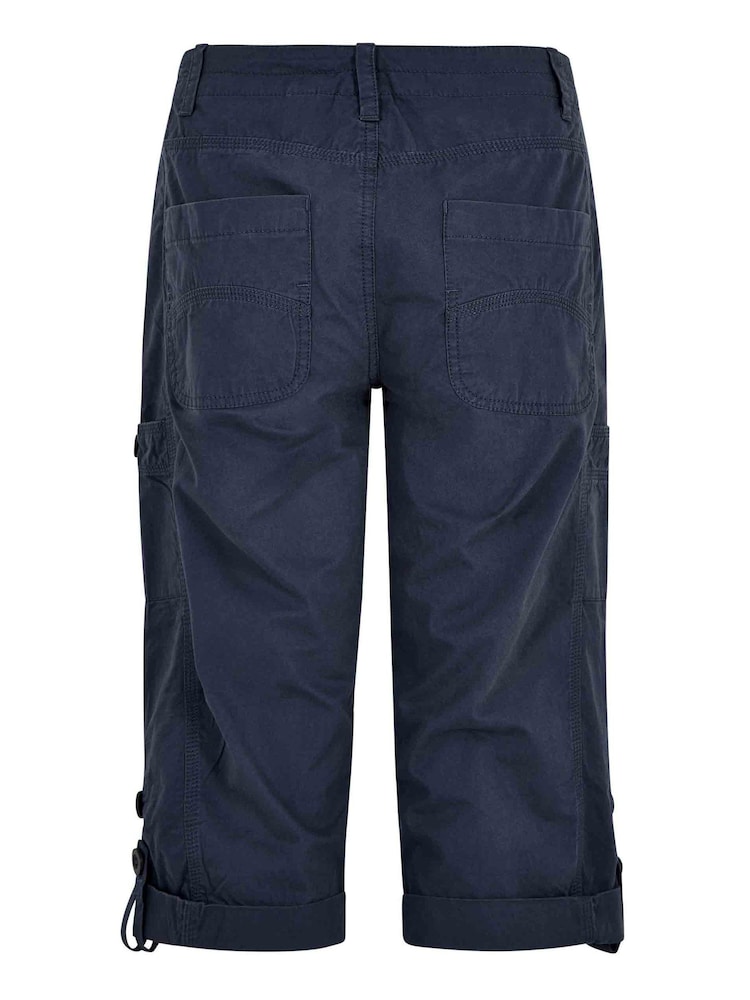 Weird Fish Blue Salena 3/4 Length 100% Cotton Trousers - Image 7 of 7