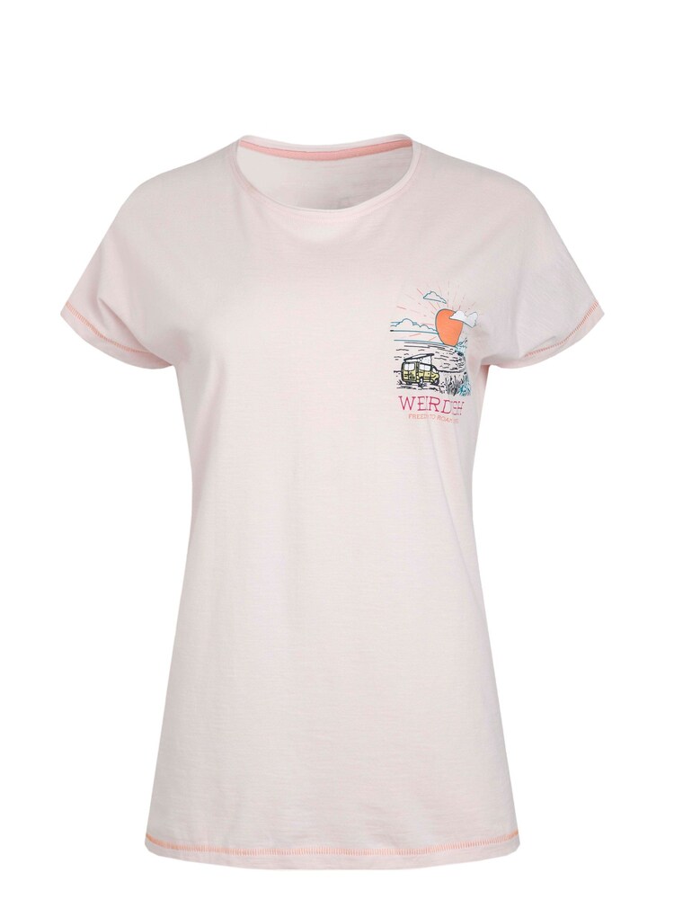 Weird Fish Pink Happy Campers Organic Graphic Slub T-Shirt - Image 6 of 7