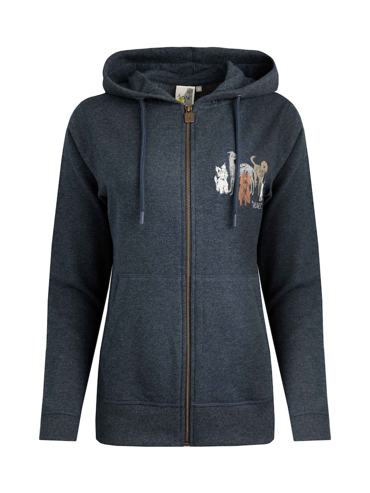 Weird Fish Navy Blue Franchises Graphic Printed Full Zip Hoodie - Image 5 of 6