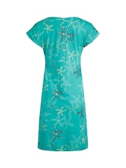 Weird Fish Blue 100% Cotton Tallahassee Organic Printed Jersey Dress - Image 7 of 7
