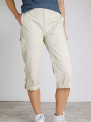 Weird Fish Cream Salena 3/4 Length 100% Cotton Trousers - Image 1 of 7