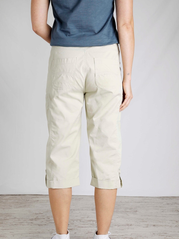 Weird Fish Cream Salena 3/4 Length 100% Cotton Trousers - Image 2 of 7