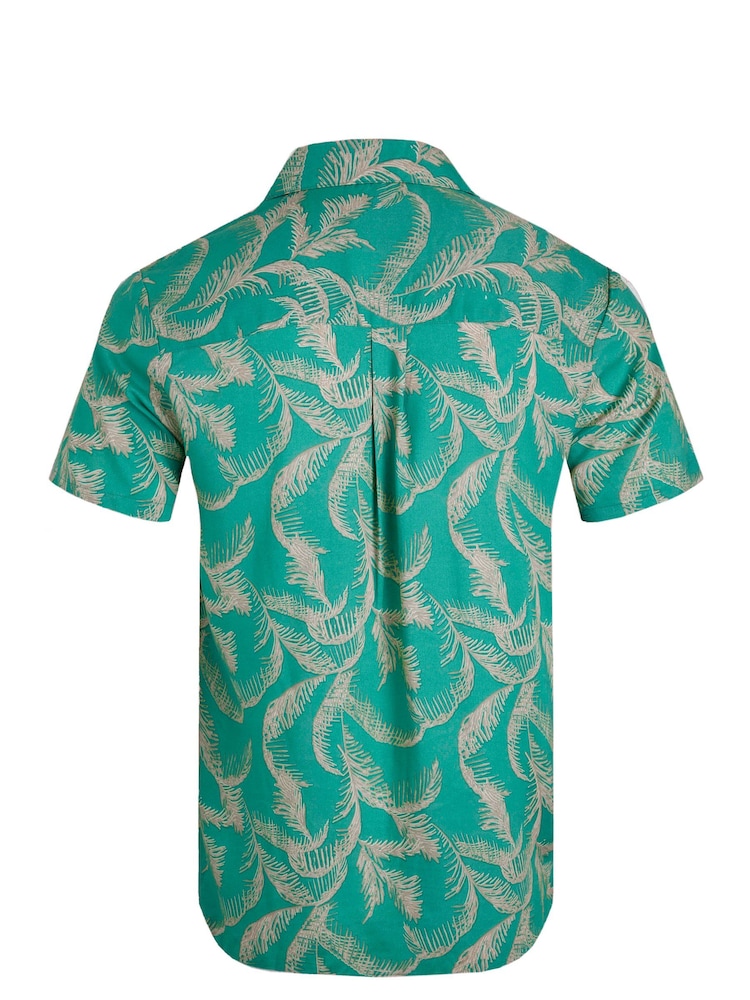 Weird Fish Blue Holborn Eco Viscose Printed Short Sleeve Shirt - Image 7 of 7
