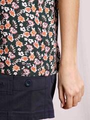 Weird Fish Green Lille Eco Viscose Printed Sleeveless Shirt - Image 6 of 8