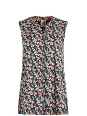 Weird Fish Green Lille Eco Viscose Printed Sleeveless Shirt - Image 7 of 8