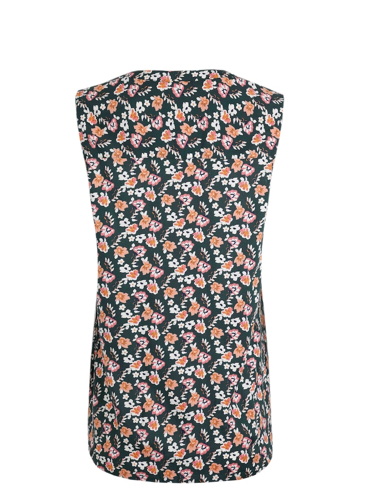 Weird Fish Green Lille Eco Viscose Printed Sleeveless Shirt - Image 8 of 8