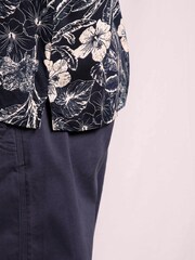 Weird Fish Navy Holborn Eco Viscose Printed Short Sleeve Shirt - Image 5 of 8