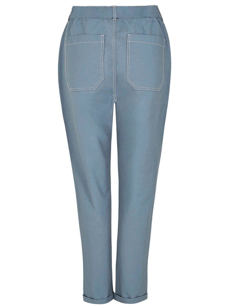 Weird Fish Blue Malorri Organic Cotton Trousers - Image 5 of 5 Weird Fish Blue Malorri Organic Cotton Trousers - Image 5 of 5