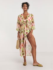 JD Williams Natural Mirage Open Kaftan - Image 1 of 4