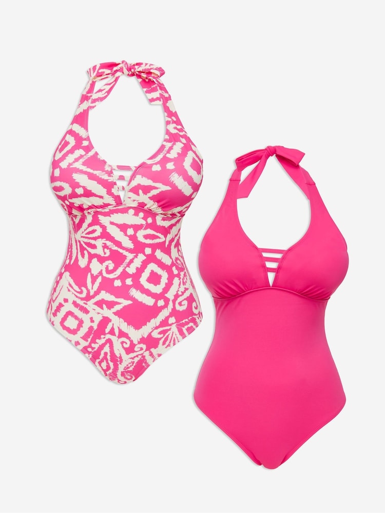 JD Williams Pink Value Swimsuits 2 Pack - Image 4 of 4 JD Williams Pink Value Swimsuits 2 Pack - Image 4 of 4