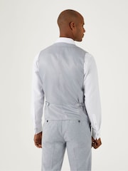 Skopes Silver Tuscany Linen Blend Tailored Fit Suit Waistcoat - Image 3 of 5