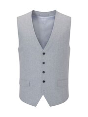 Skopes Silver Tuscany Linen Blend Tailored Fit Suit Waistcoat - Image 4 of 5