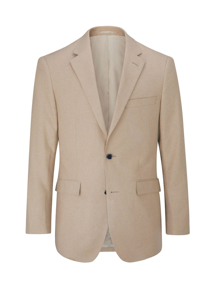 Skopes Stone Brown Tailored Fit Tuscany Linen Blend Suit: Jacket - Image 4 of 4 Skopes Stone Brown Tailored Fit Tuscany Linen Blend Suit: Jacket - Image 4 of 4