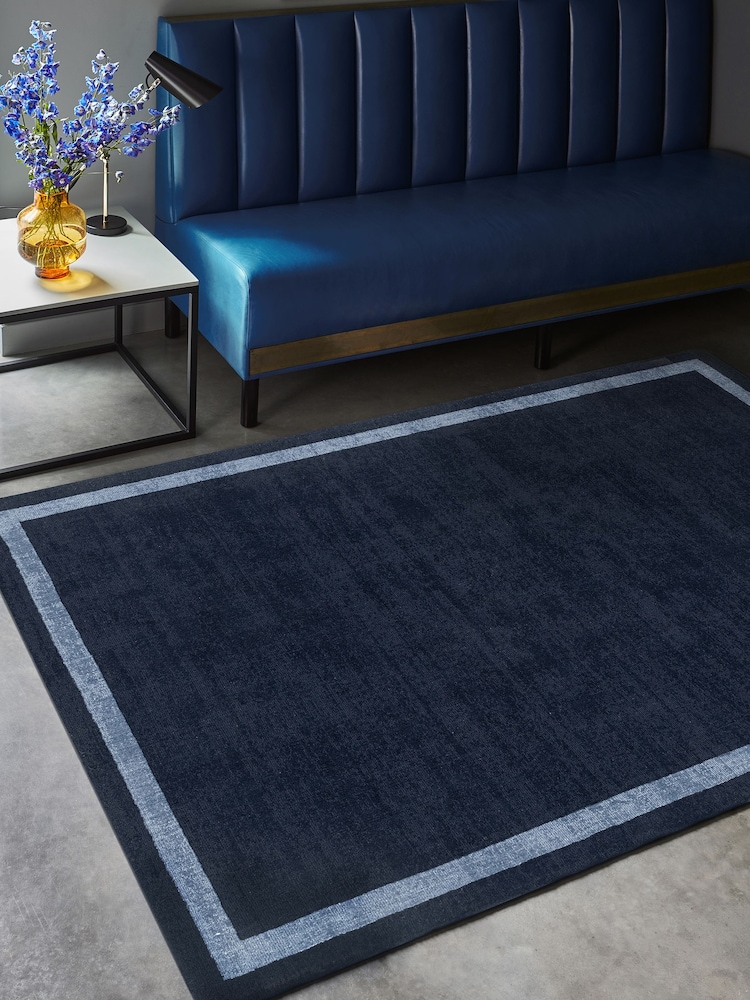 Asiatic Rugs Navy Albi Border Rug - Image 1 of 6