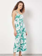 Apricot Blue Floral Silhouette Wide-Leg Jumpsuit - Image 1 of 4