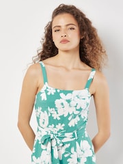 Apricot Blue Floral Silhouette Wide-Leg Jumpsuit - Image 3 of 4