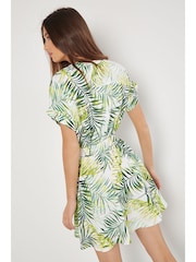 Apricot Cream Leaf Smock Waist Mini Dress - Image 4 of 4