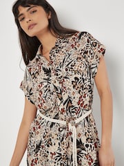 Apricot Natural Animal Print Belt Midi Shirt Dress - Image 3 of 8